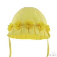 H38-Y: Yellow Flower Hat (0-24 Months)